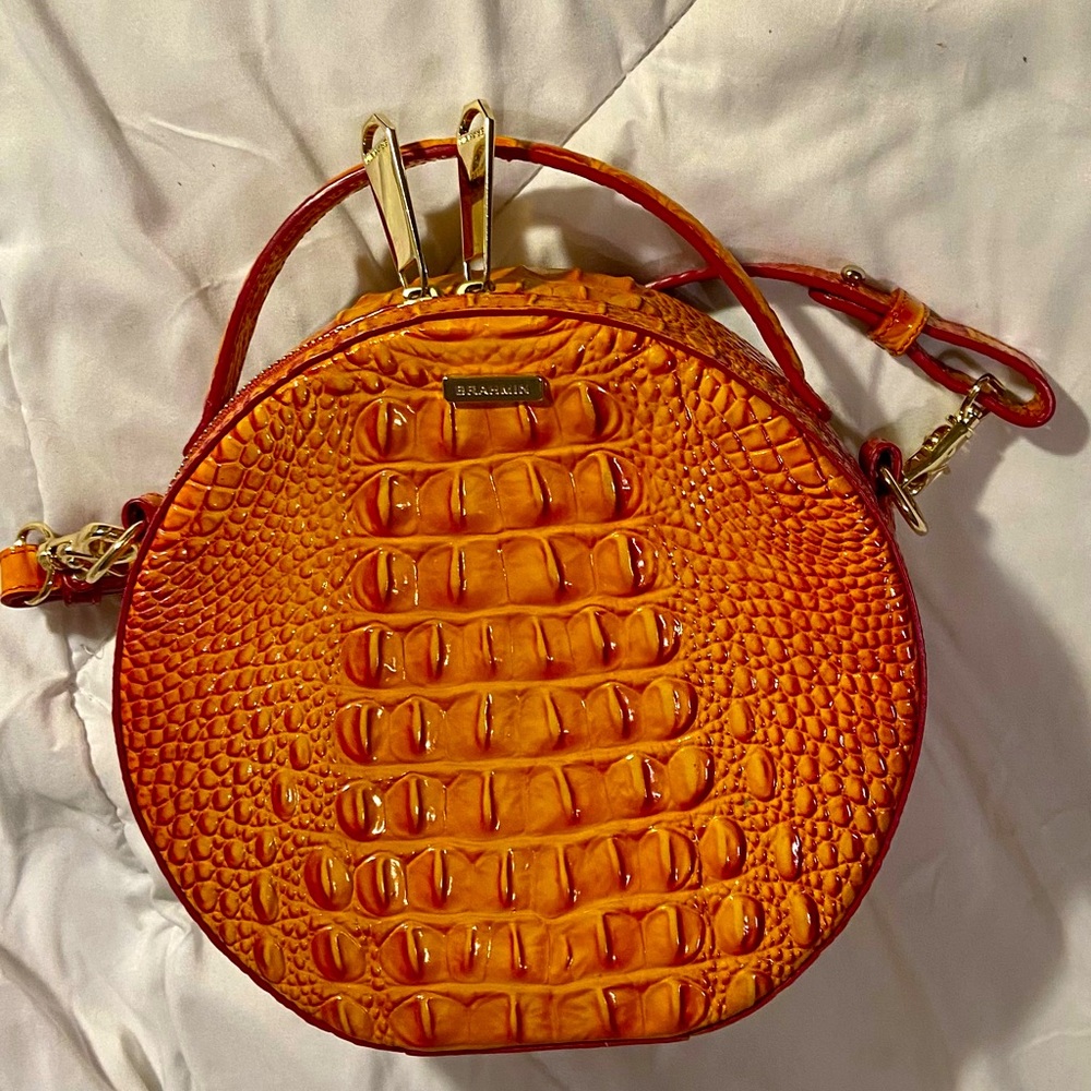 Brahmin Melbourne Lane Crossbody Leather Bag in Passionfruit